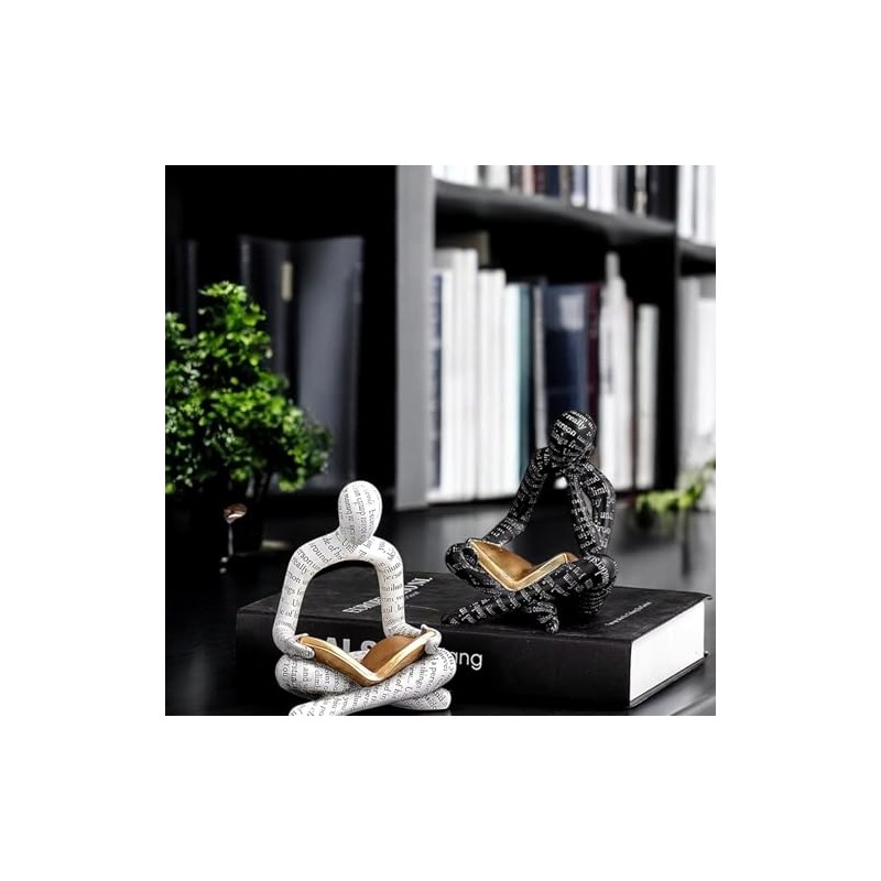 Home Decor Pulp Reading Thinker Statue Aesthetic Sculpture Room Decor