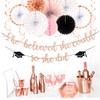 Rose-Gold Pink Black 2025 Graduation Party-Decorations - 18pcs Kit Congratulations