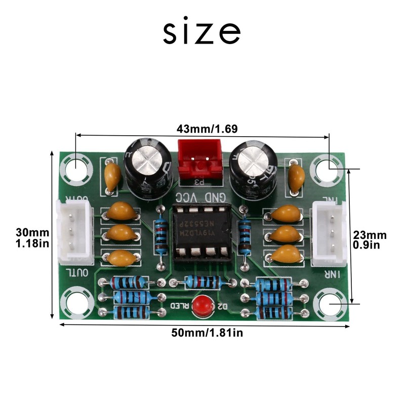 6X Mini Preamp Op Amp Module Amplifier Dual Channel NE5532