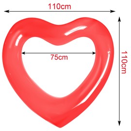 Adult heart pool float, inflatable heart,Heart Shaped Swimming Pool Float Loungers Tube, Water Fun Beach Party Toys for adults,120cm,Transparent red.