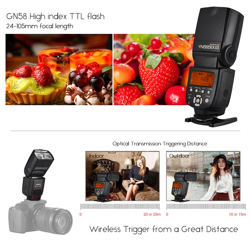 YONGNUO YN565EX III/N Wireless TTL Slave Flash Speedlite GN58 High