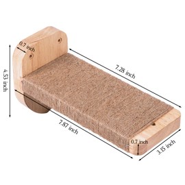 COOLEX 3pcs Cat Wall Steps, Climbing Mounted Furniture, Shelves With Hemp Rope Covered, Solid Wood Ladder for Playing and Climbing (Large-Wood)