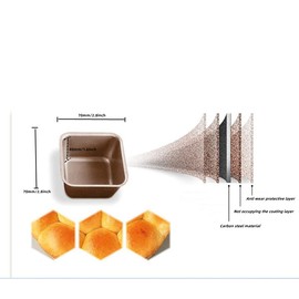 XIZHI 6 moldes cuadrados para tartas, antiadherentes, rectangulares, planos, para hornear en hornos