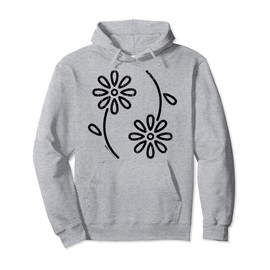 Vintage Inspired Flower Botanical Floral Graphic Design Pullover Hoodie