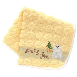PAUL&JOE ACCESSOIRES 000483-0006-02 Paul & Joe Towel Handkerchief, Gypsy and Mimosa Embroidery (Yellow), Women's, Hand Towel, Approx. 9.8 inches (25 cm), yellow, Approx. 25 x 25 cm