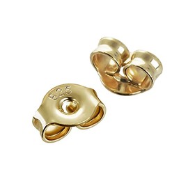 NKlaus 925 Sterling Silver Yellow Gold Plated Width: 4.2 mm Counter-Stud Earrings Pousette Butterfly Clasp Hole: 1.1 mm 8083, Gold-Plated Silver