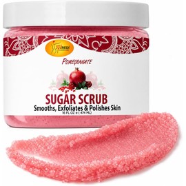 SPA REDI - Exfoliante corporal de azúcar, granada, 16 onzas - Exfoliante, hidratante, hidratante y nutritivo, brillante, pulido, piel suave y fresca - Exfoliante corporal