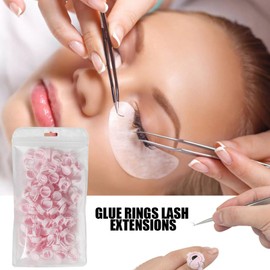Glue Cups for Lash Extensions - Lash Glue Holders Eyelash Glue Holder Ring | Compact Lash Glue Cups Lash Extension Supplies for Beauty Salons Home