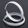 Medium White Enamel Hoop Earrings – 45mm Diameter – Classic