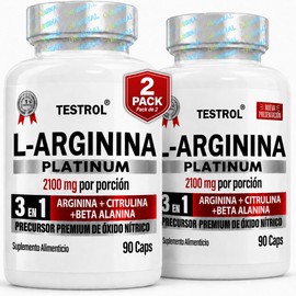 Arginina Platinum 2100mg por porción  L Arginina  L Citrulina  Beta Alanina  Pre Workout  Pre Entreno sin Cafeina  Precursor de Oxido Nítrico...      