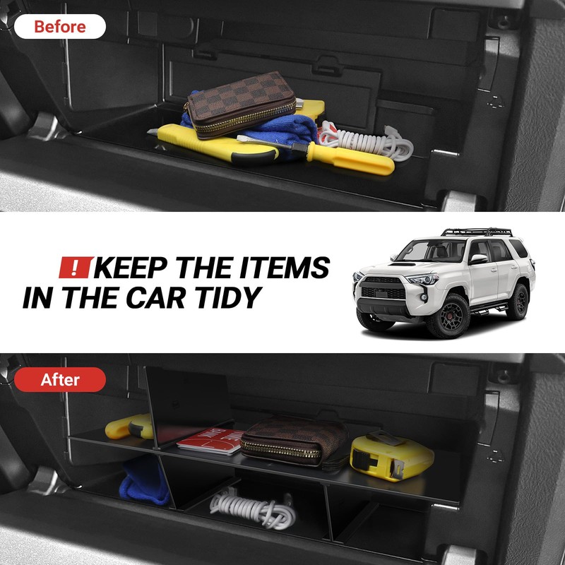 Hellet 2PCS Center Console Hidden Box Organizer Compatible with Toyota