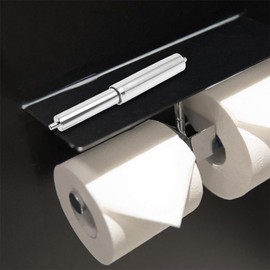 Gadpiparty 2 Pieces Toilet Roll Holder Chrome Toilet Roll Holder Replacement Toilet Rail Stainless Steel Toilet Roll Holder Pole Telescopic Toilet Roll Holder