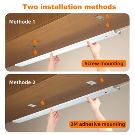 Under Cabinet Lights with Hand Wave, 16 inch Under Counter Lighting 4000K Natural White,Dimmable,Plug and Play,LED Lights for Kitchen Cabinet, Cupboard, Closet, Desk (16'' one-Pack)