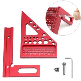 QWORK® Mitre Angle, 22.5-90° Multi-Angle Measuring Ruler, Multifunctional Scribing Tool Made of Aluminium Alloy, for Carpenters, Engineers, Construction Workers