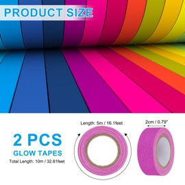 PATIKIL Glow in the Dark Gaffers Tape, 0.8 Inch x 32.8 Feet Colored Cotton Glow Tape Markers Fluorescent Glow in the Dark Tape Stickers for Party Decorations, Purple