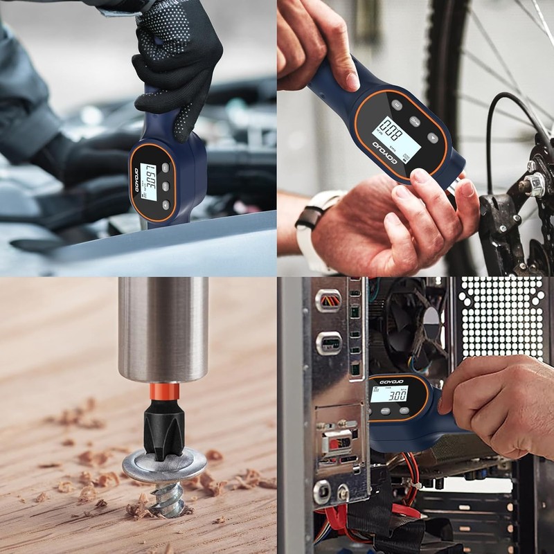 Digital Torque Screwdriver 7.08–70.8 in-lbs, with Strong Magnetic Bits, Buzzer,