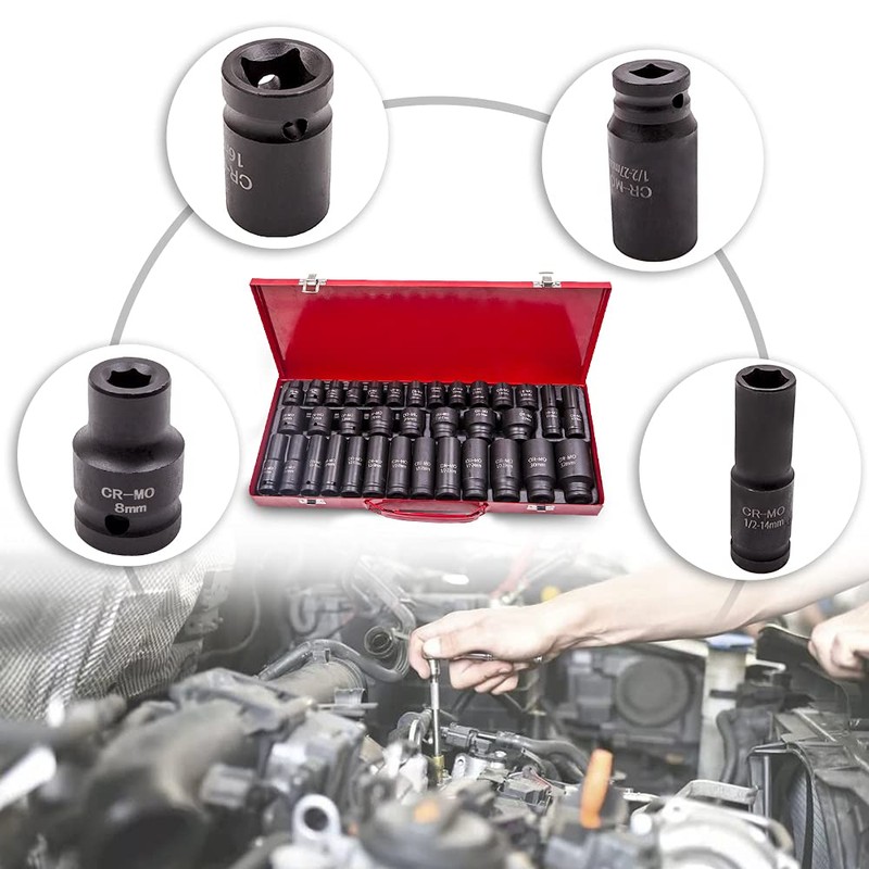maXpeedingrods 35 PCS Bolt Nut Extractor Set, 1/2" Drive Impact