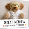 Great Nephew Birthday Card - Cavapoo Dog Relaxing Spa Cute