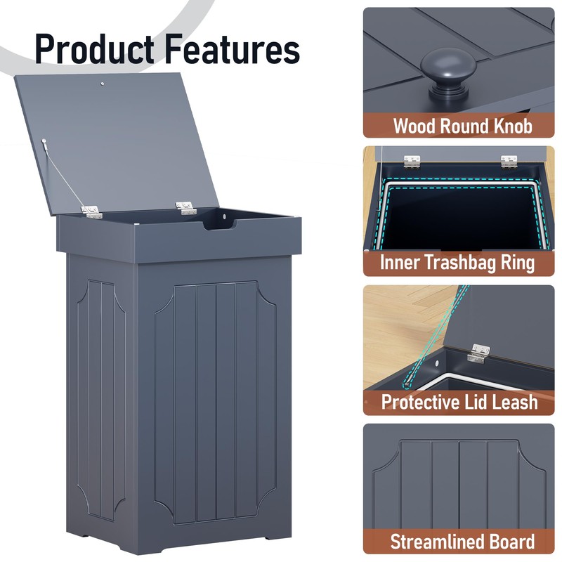 Function Home Trash Can Cabinet, 13 Gallon Kitchen Garbage Can,