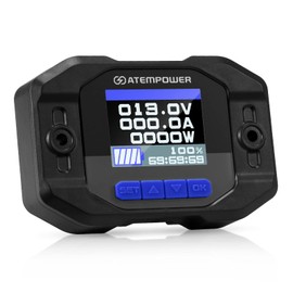 ATEM POWER 12V 200A Battery Monitor with Shunt Wire - Real-time Voltage, Current, Watt Monitor for 12V Lithium, Lead-Acid, AGM, Gel Batteries