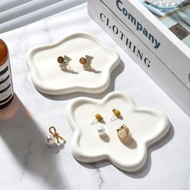 Room Decor Jewelry Tray, Ring Holder, Cloud Trinket Dish, Cloud Jewelry Tray, Ceramic Earring Necklace Dish Tray, Christmas Mothers Day Valentines for Women, Home Decor Small Jewelry Dish ﻿ ﻿