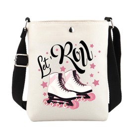 FUSTMW Roller Skater Gifts Roller Skate Lover Crossbody Bag Roller Skating Cross Body Bucket Bag with Shoulder Strap