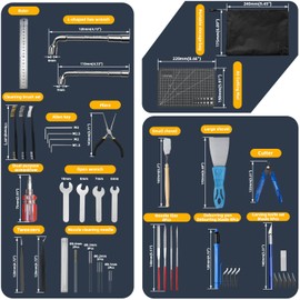Aopin 1Kit (52Pcs) Pro 3D Print Tools Nozzle and Mechanism Maintenance and Cleaning, Sample Model Modification and Polishing Toolbox