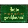 Tin Sign 20 x 30 cm with German Text "Heute