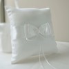 Nicoone Wedding Ring Cushion Ring Bearer Cushion White Bridal Pillow