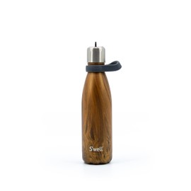S'well - Stainless Steel Water Bottle with Flip Straw Cap, Triple Layered Vacuum Insulated Containers Keeps Drinks Cold for 36 Hours and Hot for 10, BPA Free, Perfect for On The Go (17 oz, Teakwood)