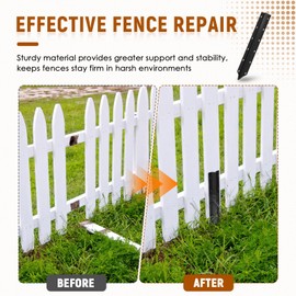 SDSNTE 10 Pack Fence Post Repair Stakes –14 Ga Heavy-Duty Steel Fence Post Support Kit, Easy Installation Kit Included