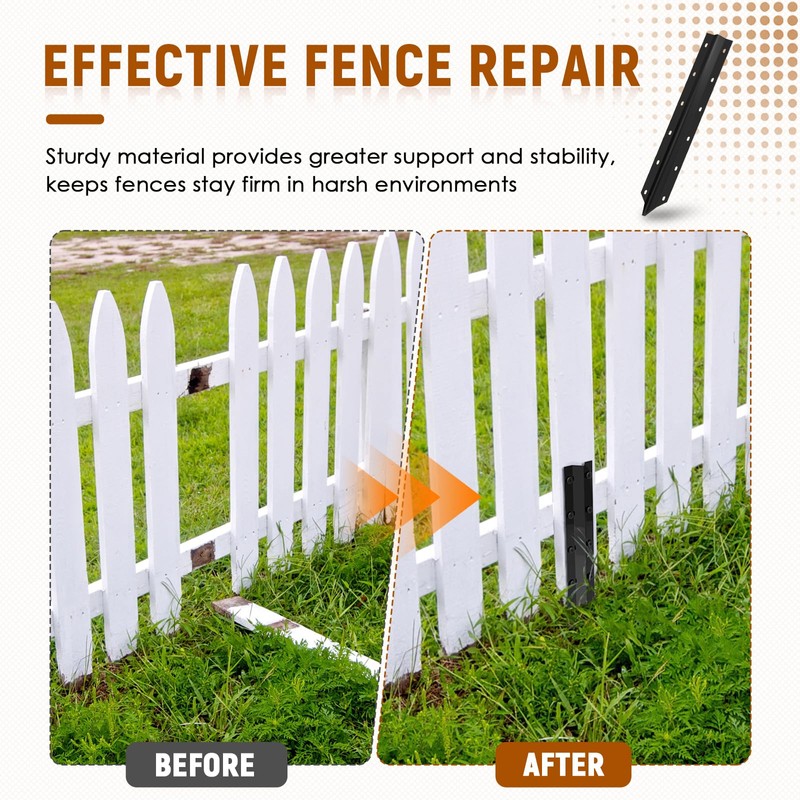 SDSNTE 10 Pack Fence Post Repair Stakes –14 Ga Heavy-Duty
