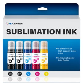 Sublimation Ink Compatible for Ecotank ET-2800 ET-2803 ET-2840 ET-4700 ET-4800 ET-2400 ET-2720 ET-15000 ET-2850 ET-2750 ET-2760 Inkjet Printers Sublimation Ink for Heat Press Transfer on Mugs T-Shirts
