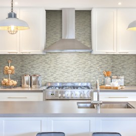 SMART TILES Peel and Stick Backsplash - 5 Sheets of 9.36" x 9.73" - 3D Adhesive Peel and Stick Tile Backsplash for Kitchen, Bathroom, Wall Tile