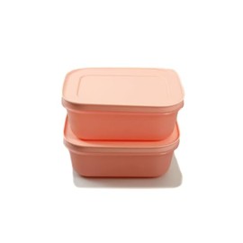 TUPPERWARE Freezer Containers 450ml (2) Pink Flat Ice Crystal Ice Crystal