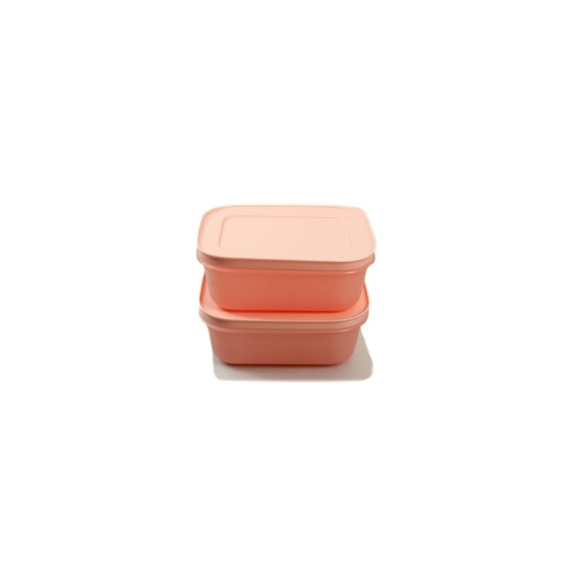 TUPPERWARE Freezer Containers 450ml (2) Pink Flat Ice Crystal Ice