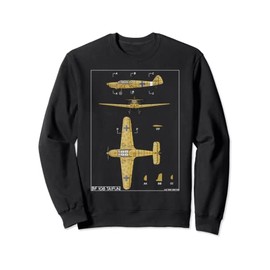 Messerschmitt Bf 108 Taifun WW2 German Plane Diagram Sweatshirt
