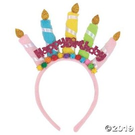Fun Express Happy Birthday Candles Headband - Apparel Accessories - 1 Piece