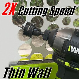 Vearter Bi-Metal Hole Saw Kit 16PCS, 9/16'' to 2'' Thin Wall M42 Bimetal Hole Saw Set Cobalt Drill Hole Cutter with Arbors for Wood, Sheet Metal, Copper, Plaster, PVC, Steel Plate, Drywall