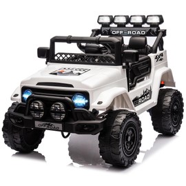 GarveeLife Ride On Truck Car for Kids, 12V Electric Ride On Car with Remote Control, Spring Suspension, Led Lights, Bluetooth, Music & Horn, 3 Speeds
