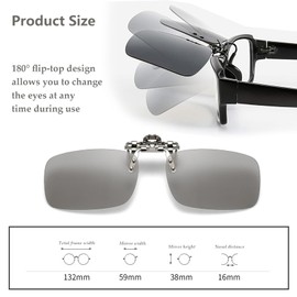 DONGZQAN Sunglasses Attachment Glasses, Sunglasses for Glasses Wearers, Glasses Clip, Sunglasses Attachment for Glasses Wearers, 4 Colours, Suitable for Men and Women, Grey, Yellow