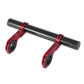 X AUTOHAUX Bicycle Aluminum Alloy Double Handlebar Extension Bracket Carbon Fiber Pattern Black Red