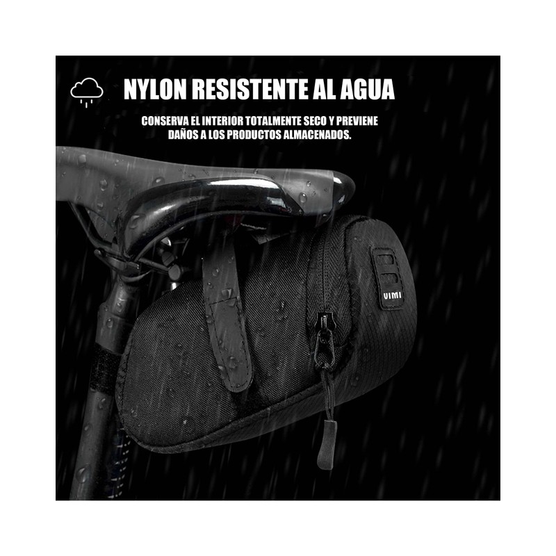 Bolsa Impermeable Asiento Trasera Bicicleta (Negro con Azul)