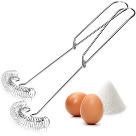 COM-FOUR® 2 x Spiral Whisks Stainless Steel 304 Rust-Proof – Spiral Whisk Dishwasher Safe – Foam Beater – Flat Whisk – Whisk – Sauce Whisk – Hand Whisk (Pack of 2)