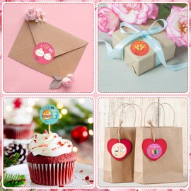 SICOHOME Happy Valentines Day Stickers 36pcs 1.5in Valentines Stickers for Kids Adults Label Stickers Envelope Seal Stickers Valentines Day Party Favors Gift Labels to from Stickers - Food