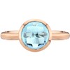 PEORA Swiss Blue Topaz Solitaire Dome Ring for Women 14K