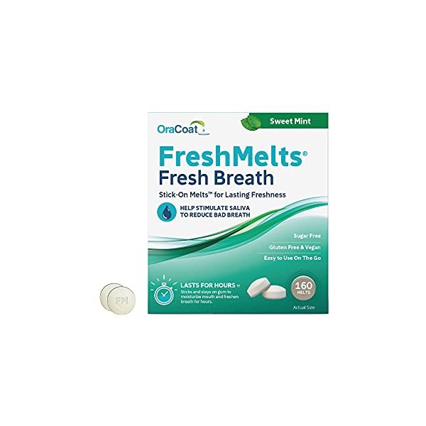 OraCoat® FreshMelts® Fresh Breath Stick-on™ Melts for Lasting Freshness, Sweet Mint, 160 Count