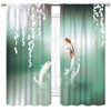 Koi Fish Curtains, Traditional Japanese Koi Carp Fish Printed Oriental