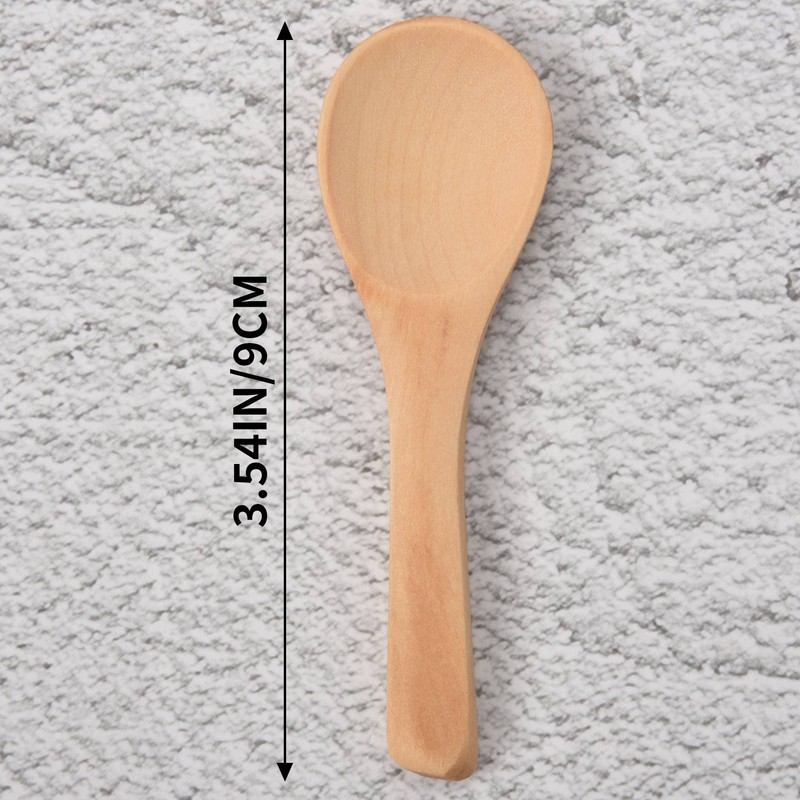 50 Pieces Small Wooden Spoons Nature Spoons Wood Honey Teaspoon