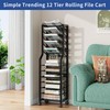 Simple Trending 12 Tier Rolling File Cart,Desk File Organizer with